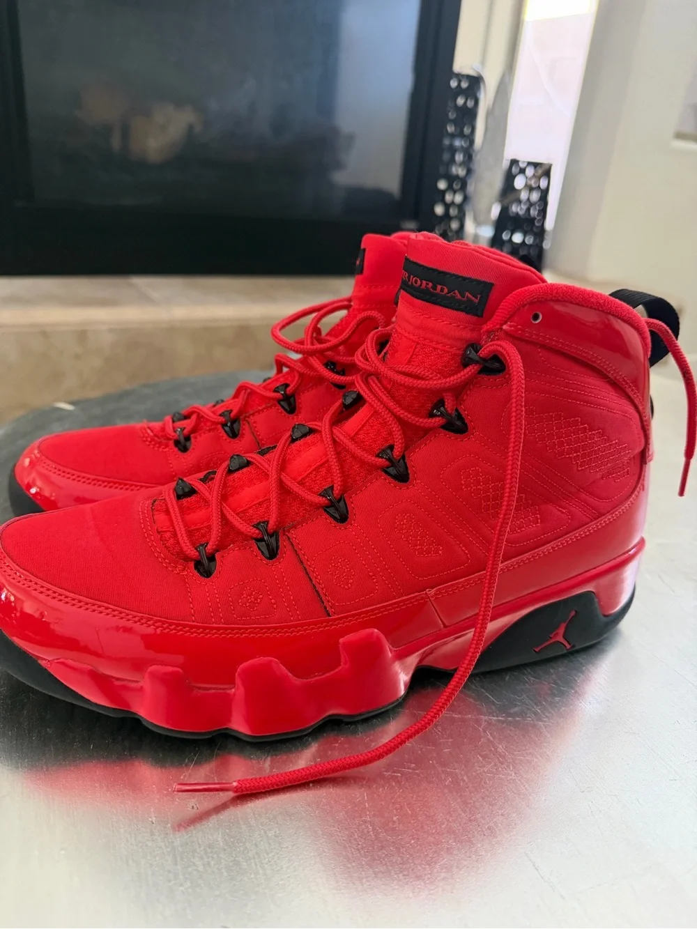 Jordan Retro Chili Red High-Top Sneakers - Size 12